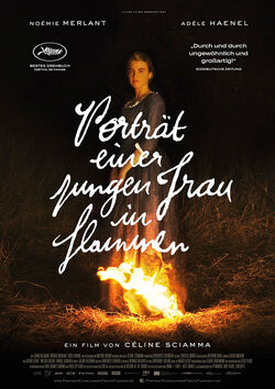 Filmplakat zu Porträt einer jungen Frau in Flammen