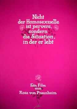 Filmplakat zu Nicht der Homosexuelle ist pervers, sondern die Situation, in der er lebt